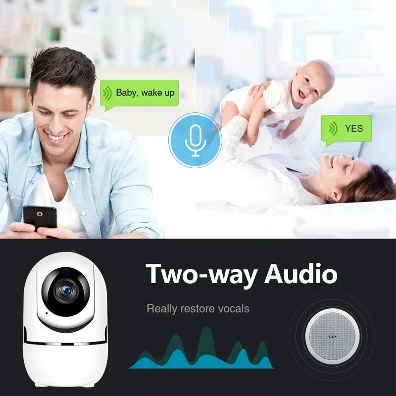 Ftycampro Plus WiFi IP Camera: Smart Home, Auto Tracking, 1080P, Full Night Vision, Wireless CCTV, Baby Security