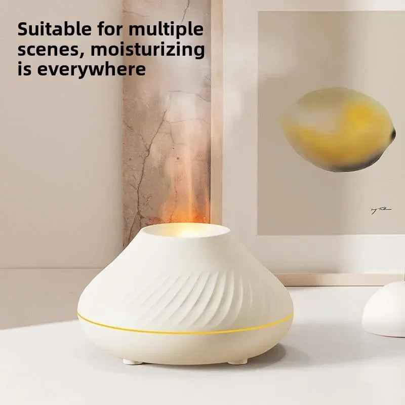 Volcanic Aroma Diffuser Essential Oil Lamp 130ml USB Portable Air Humidifier Essential for Home with Color Flame Night Light