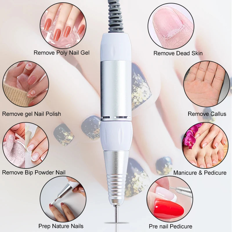 LNWPYH 35000rpm 5 Pins PLUG Electric Nail Drill Machine Handle Handpiece Pedicure Replacement Pen Manicure Beauty Tool Accessory