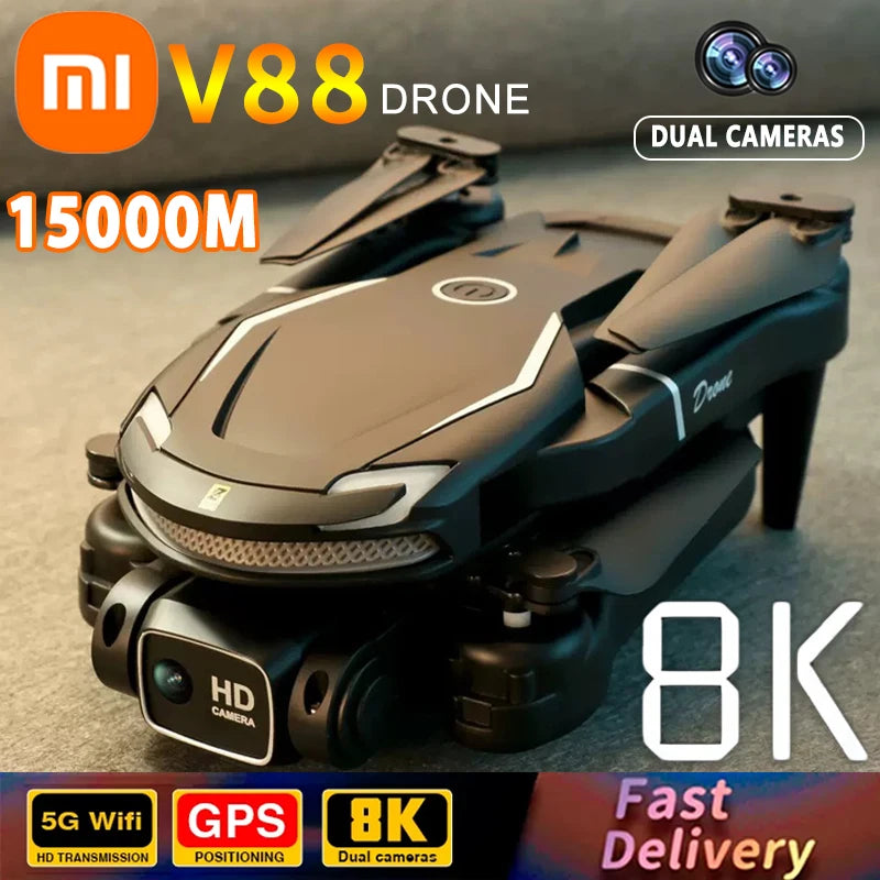 Xiaomi V88 Drone 8K 5G GPS Professional HD Aerial Photography Remote Control Aircraft HD Dual Camera Quadcopter Toy UAV 15000M