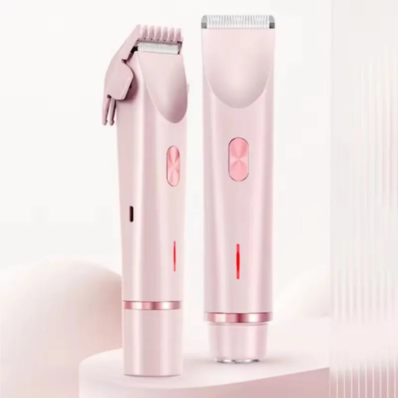 2 in 1 Electric Shaver 1 Set Rechargeable Ipx7 Waterproof Hair Removal Tool Wet and Dry Use Hair Removal Machine for Women