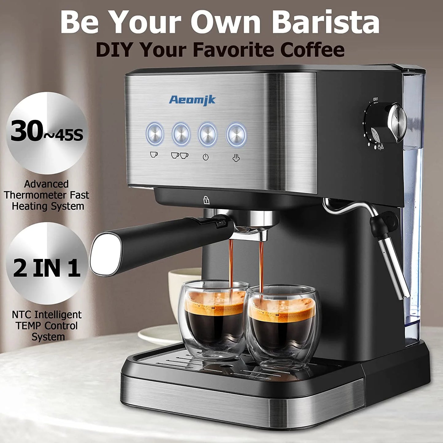 Semi-automatic Espresso High Pressure Coffee Machine Electric Espresso Machines Automatic Professional Coffee Tools