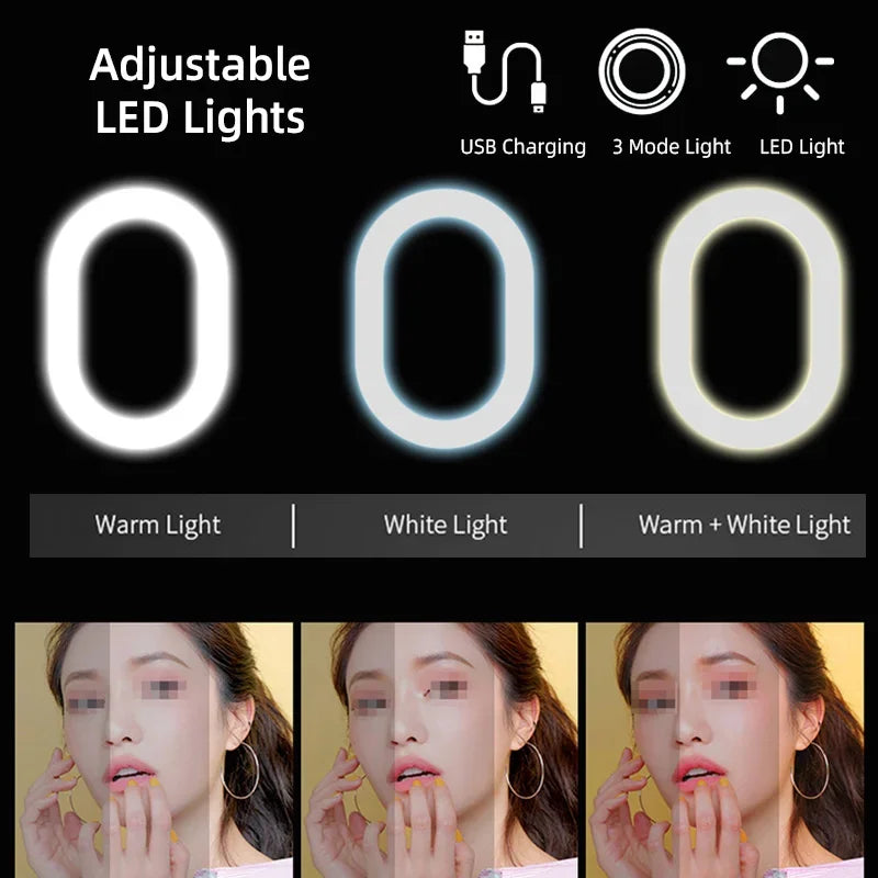 Selfie Ring Light Photography Led Rim Of Lamp With Optional Mobile Holder Mounting Tripod Stand Ringlight For Live Video Stream