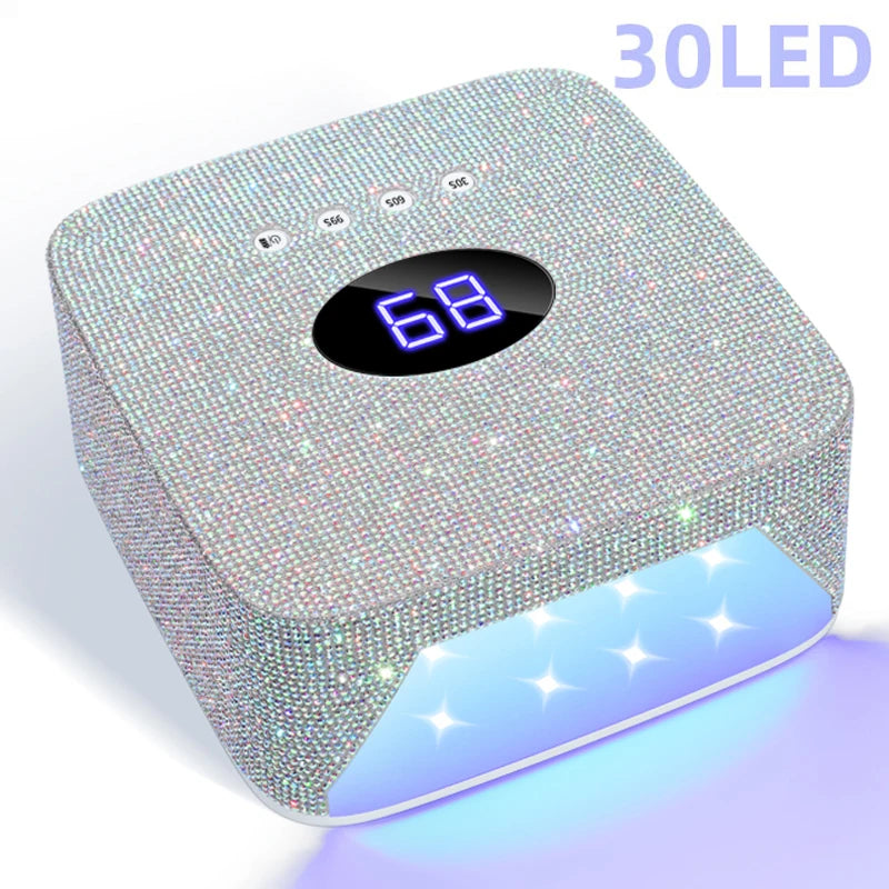 Rechargeable UV LED Lamp for Nails Bling-bling Cordless Gel Polish Dryer Machine 30LEDS Wireless Nail Dryer With Smart Sensor