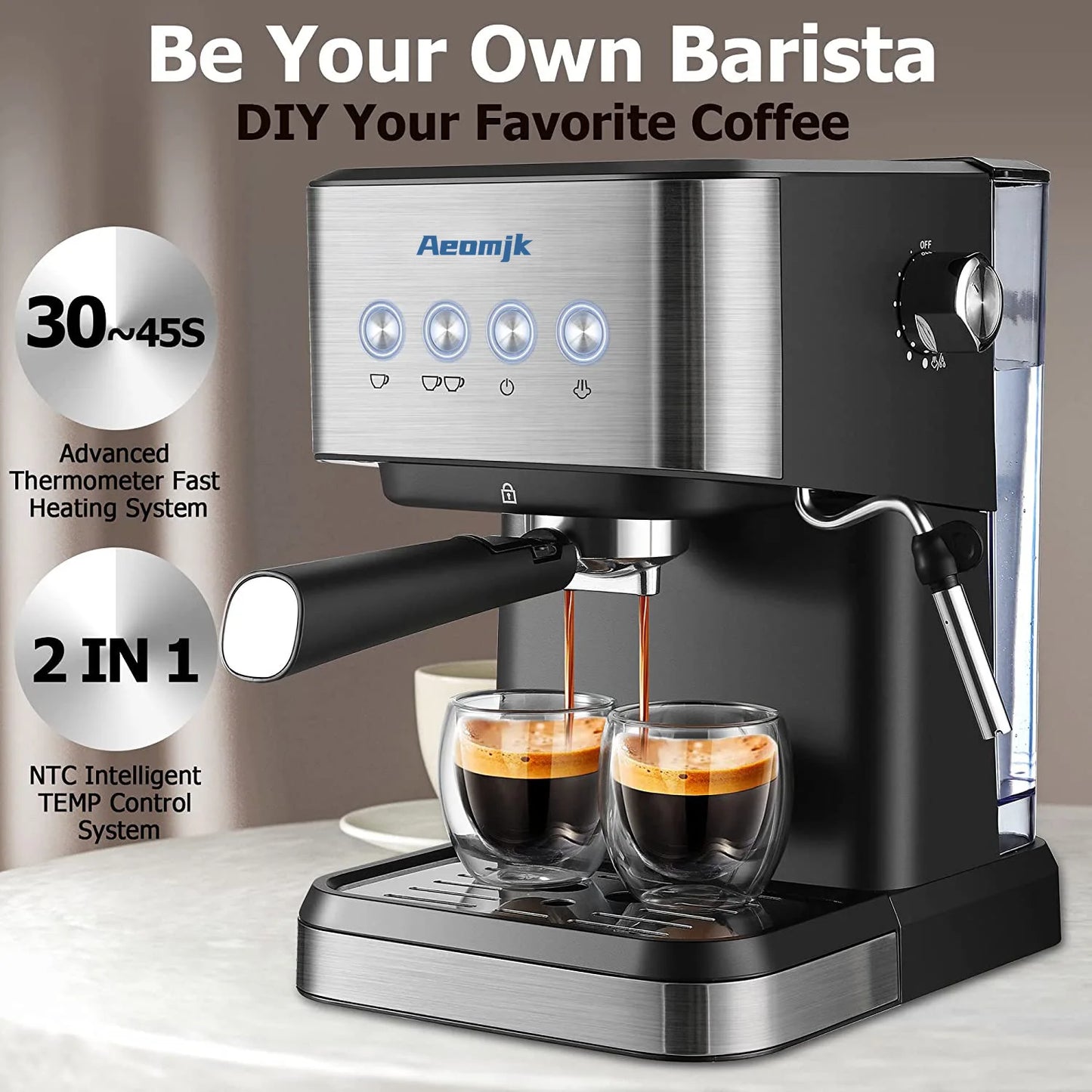 Semi-automatic Espresso High Pressure Coffee Machine Electric Espresso Machines Automatic Professional Coffee Tools