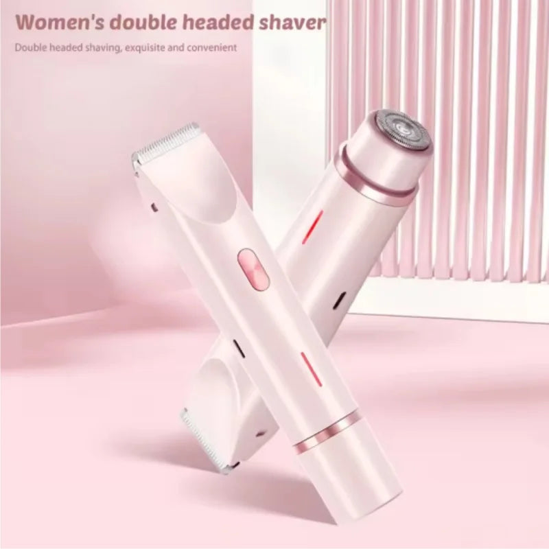 2 in 1 Electric Shaver 1 Set Rechargeable Ipx7 Waterproof Hair Removal Tool Wet and Dry Use Hair Removal Machine for Women