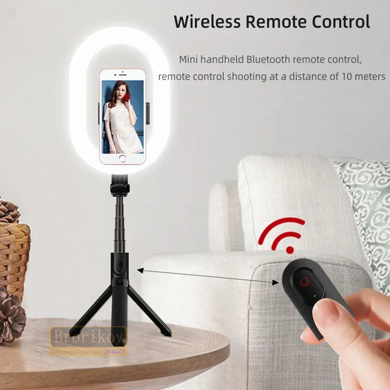 Selfie Ring Light Photography Led Rim Of Lamp With Optional Mobile Holder Mounting Tripod Stand Ringlight For Live Video Stream