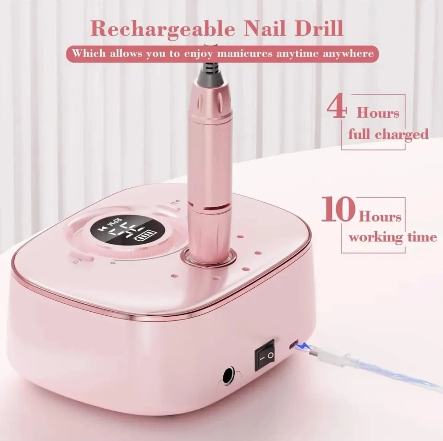 35000RPM Nail Sander Set Mill For Manicure With LED Display Low Noise Electric Manicure Drill Nails Accessories And Tools